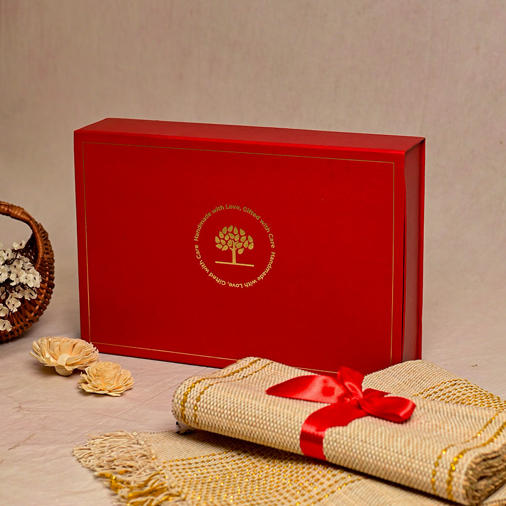 Handwoven Madurkathi Table Linen Hamper