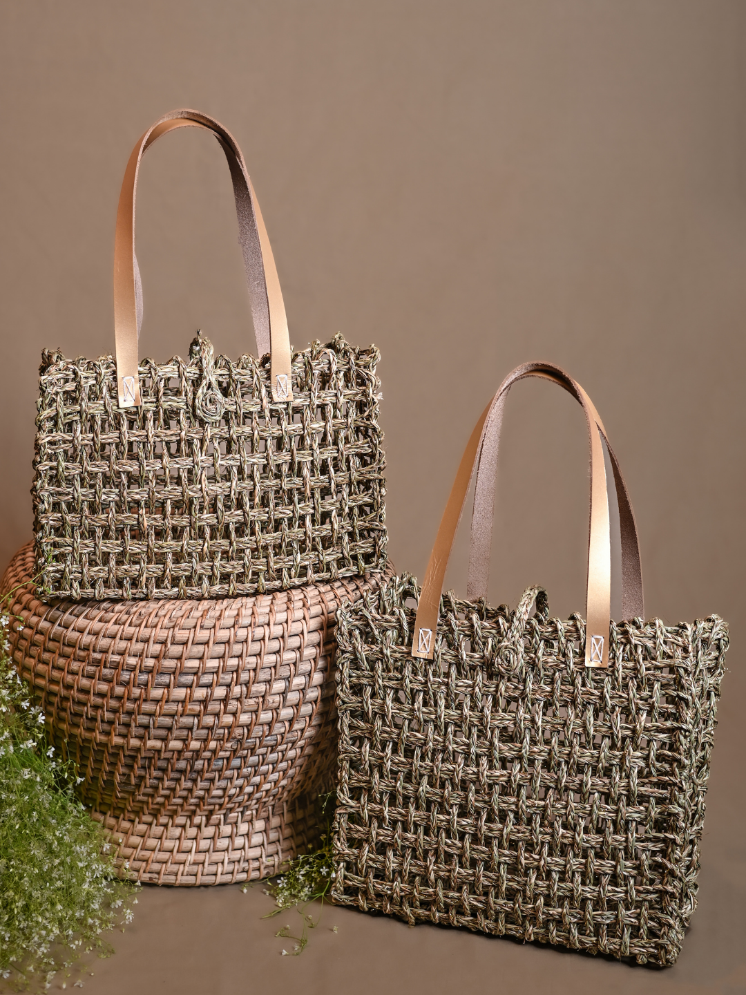 Handmade Sabai Zari Mesh Bag
