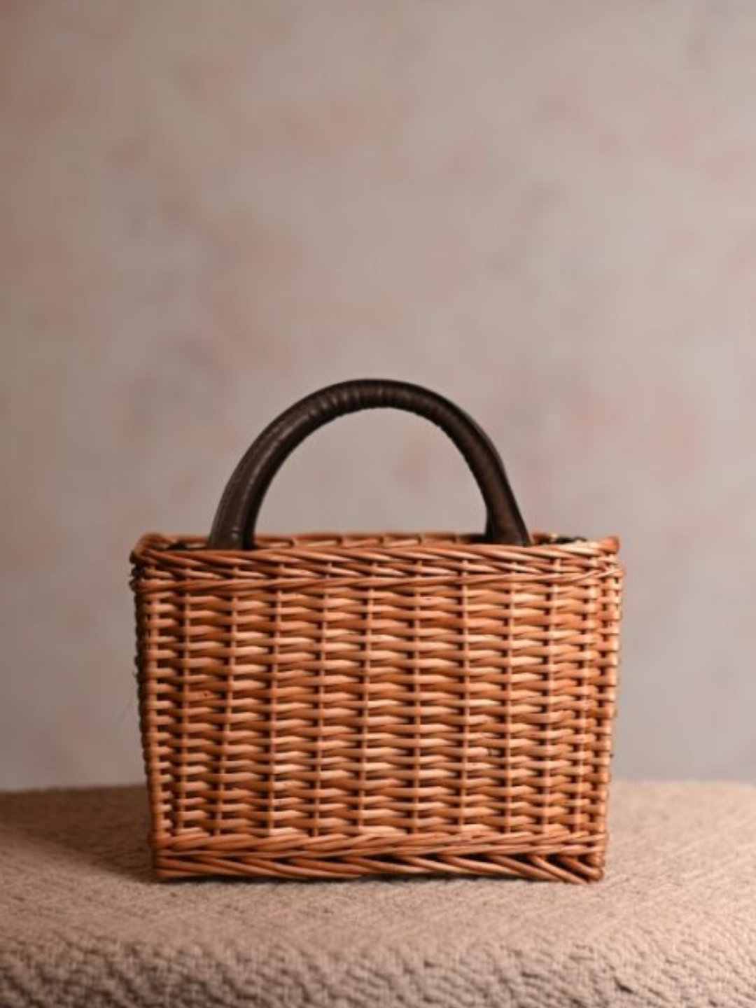 Handmade Wicker City Bag - Brown