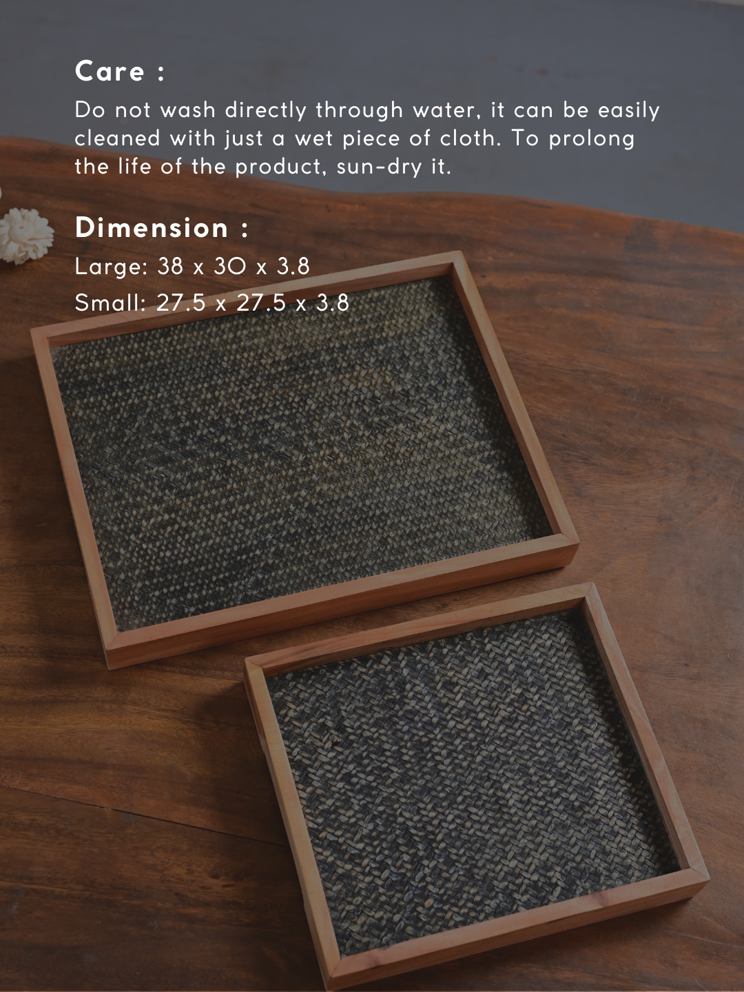 Handmade Small Forest Green Sitalpati Tray