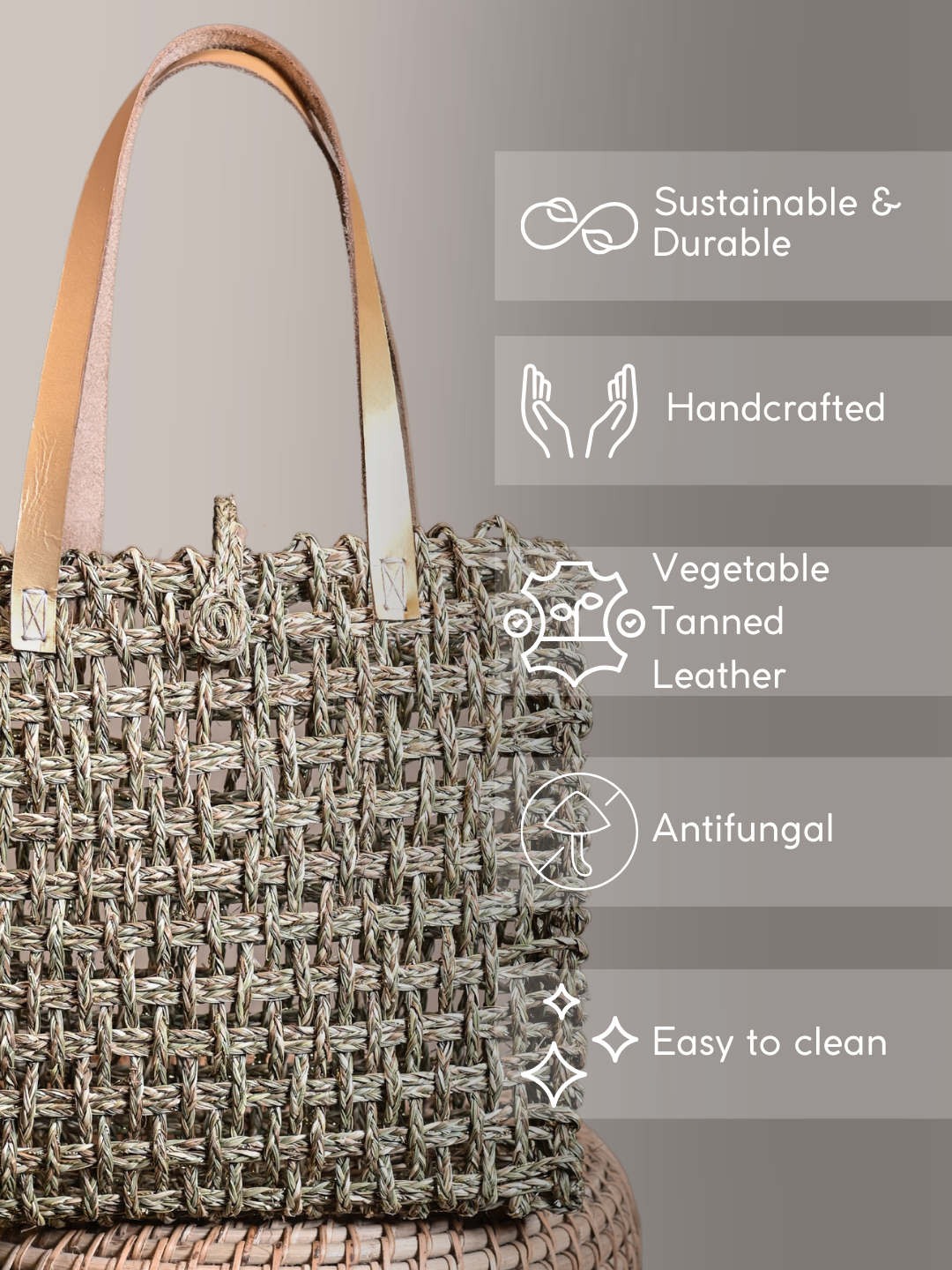 Handmade Sabai Zari Mesh Bag