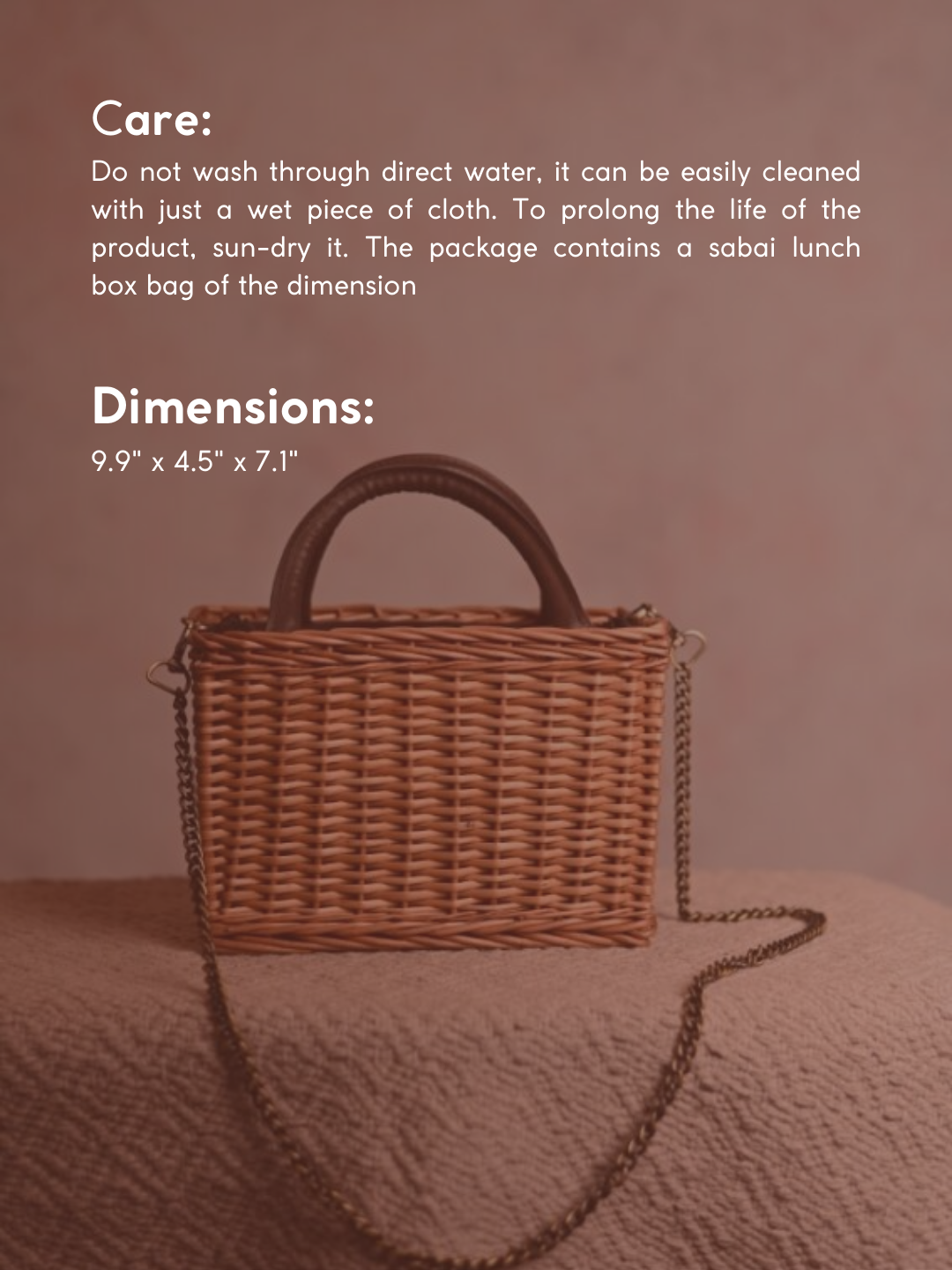 Handmade Wicker City Bag - Brown