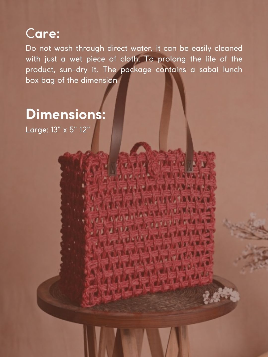 Handmade Sabai Grass Mesh Bag - Surkhi