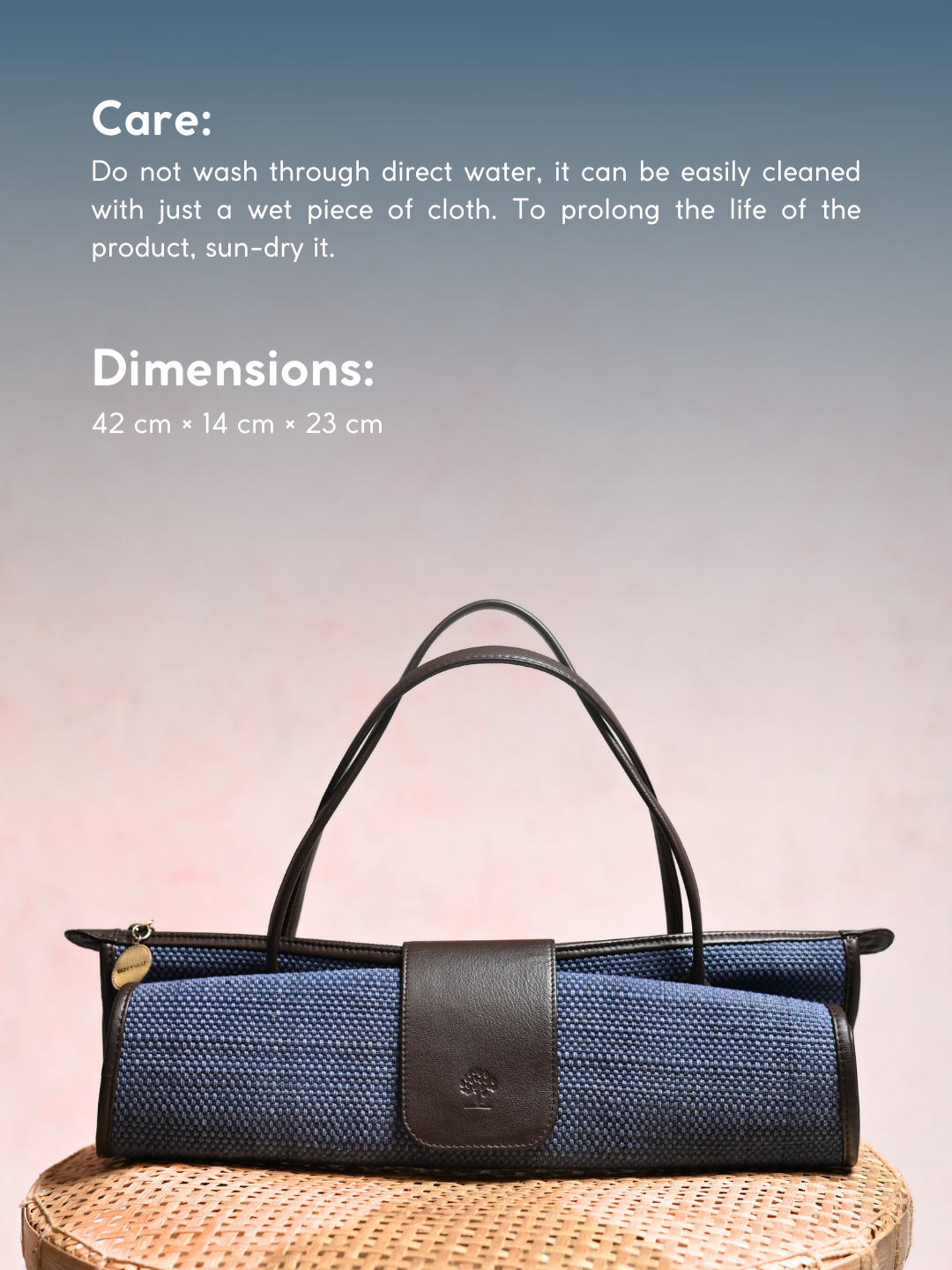 Handmade Roll-up Madurkathi Bag - Blue