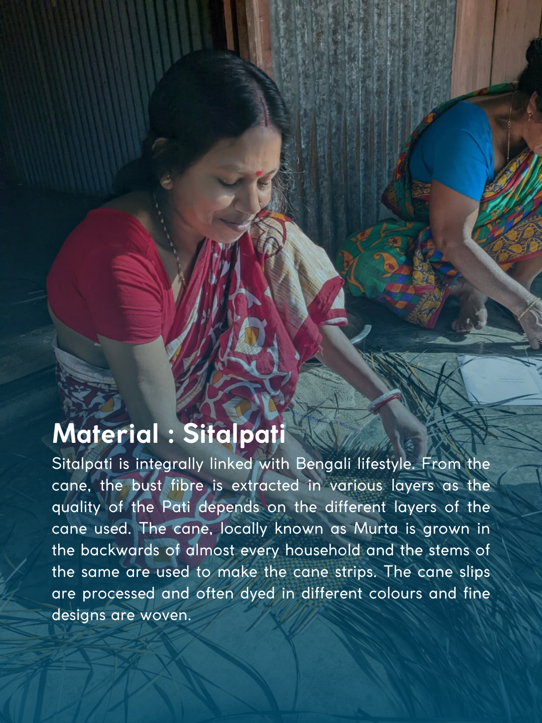 Handmade Sitalpati Wallet - Indigo
