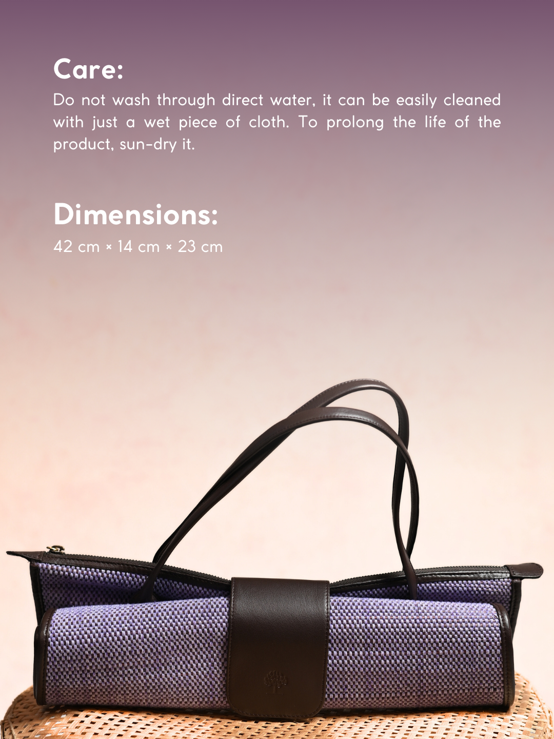 Handmade Roll-up Madurkathi Bag - Lavender