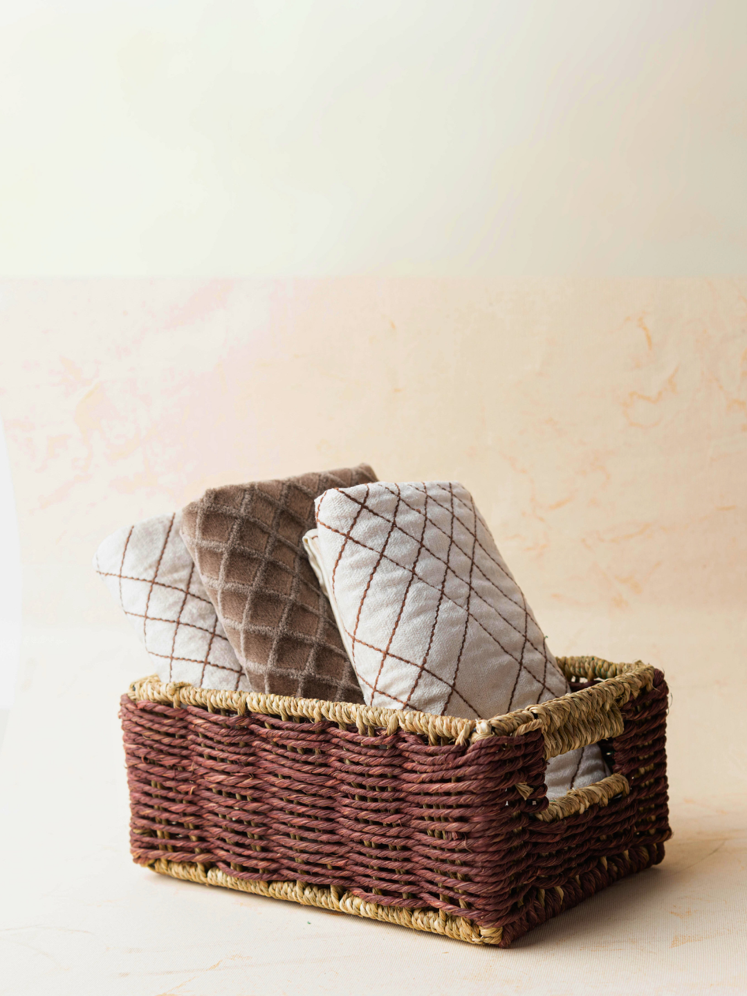 Buy Handmade Sabai Grass Towel Basket Large Brown Online