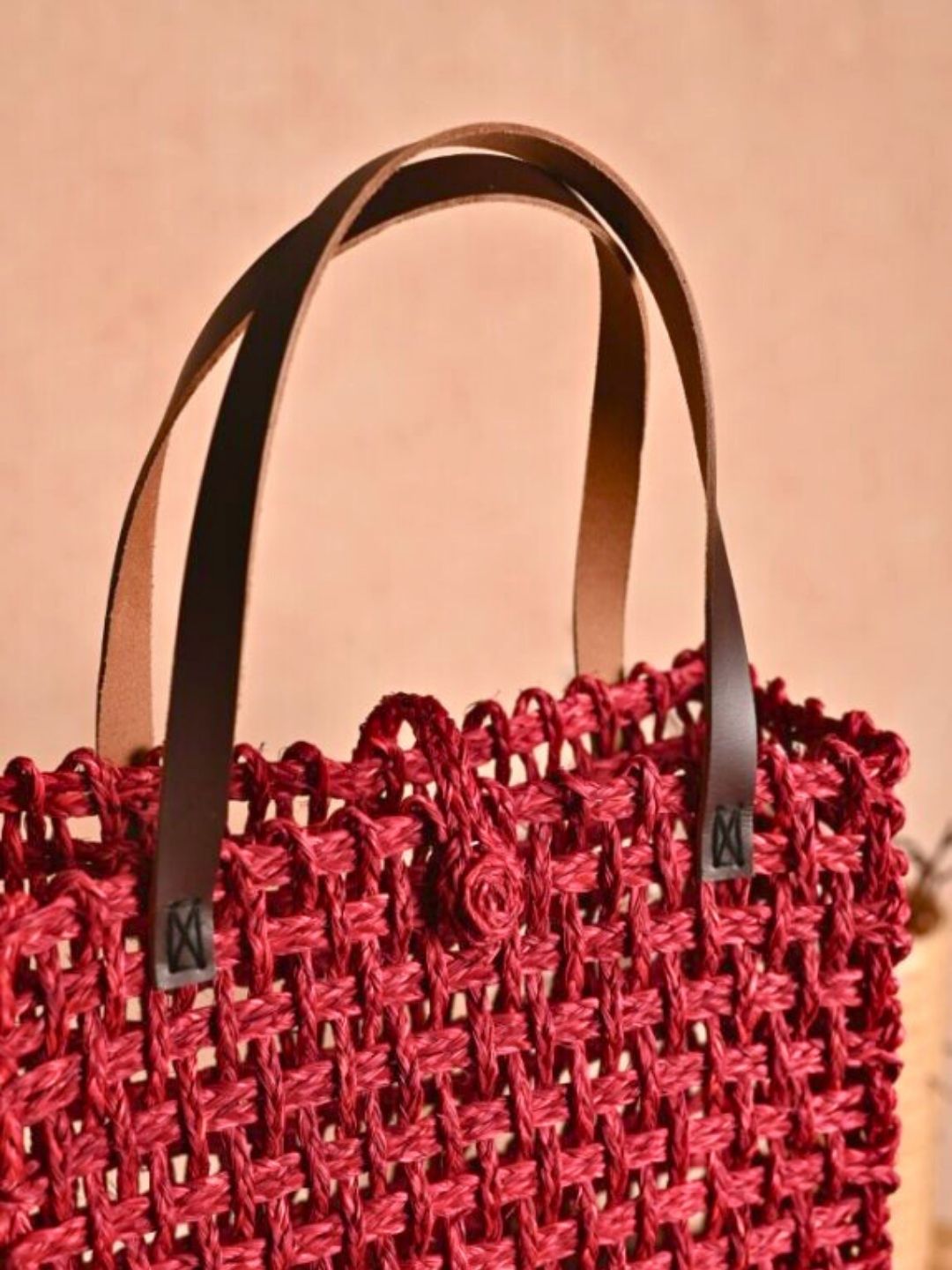 Handmade Sabai Grass Mesh Bag - Surkhi