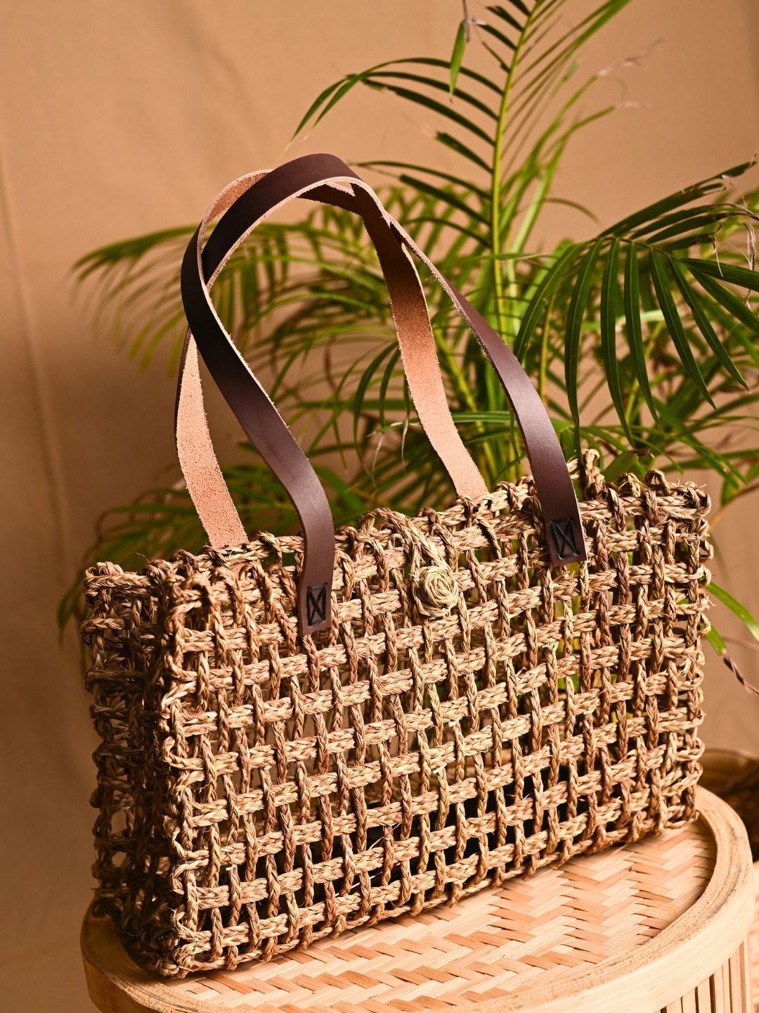 Handmade Sabai Grass Mesh Bag - Natural