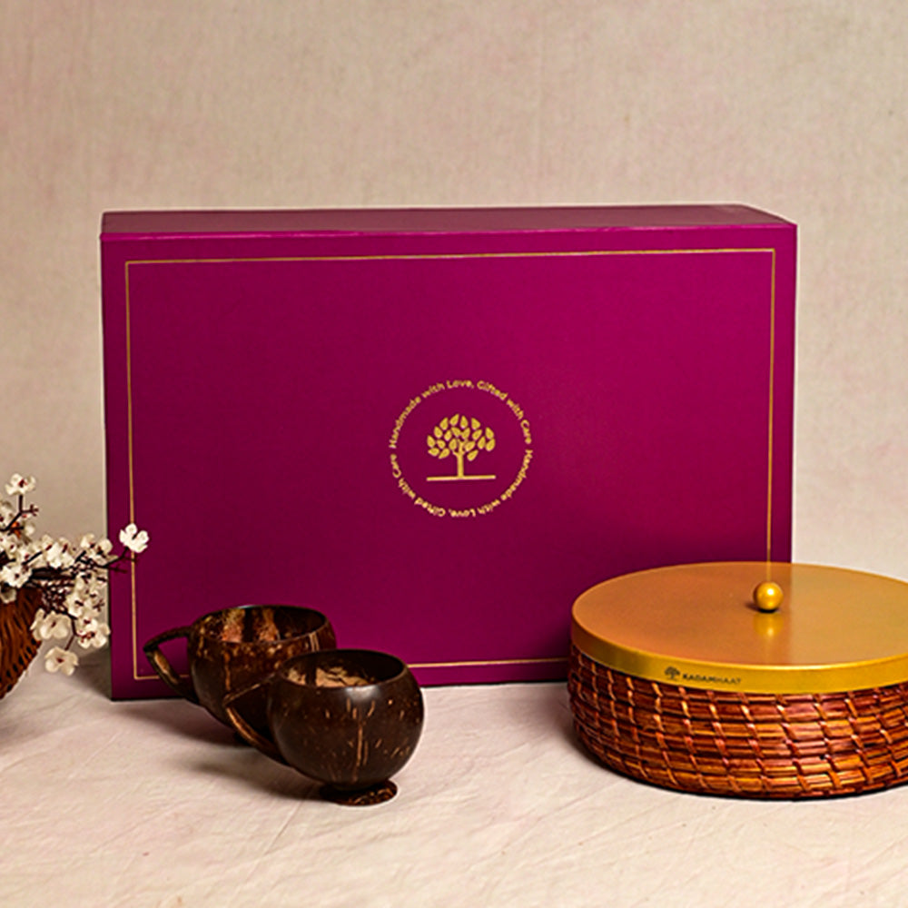 Handmade Sikki Roti Box & Coconut Cup Hamper