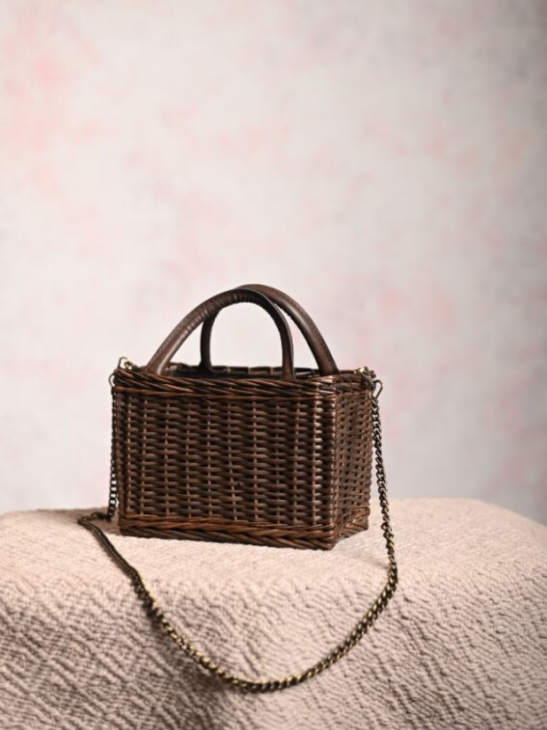 Handmade Wicker City Bag - Black