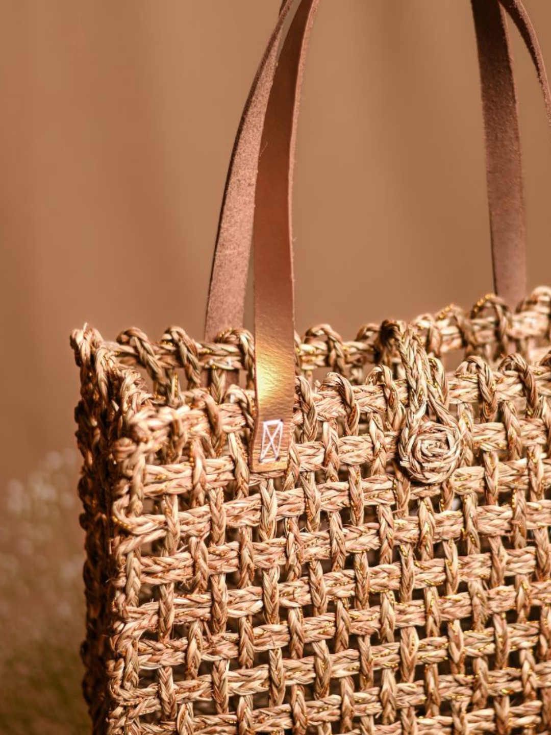 Handmade Sabai Zari Mesh Bag