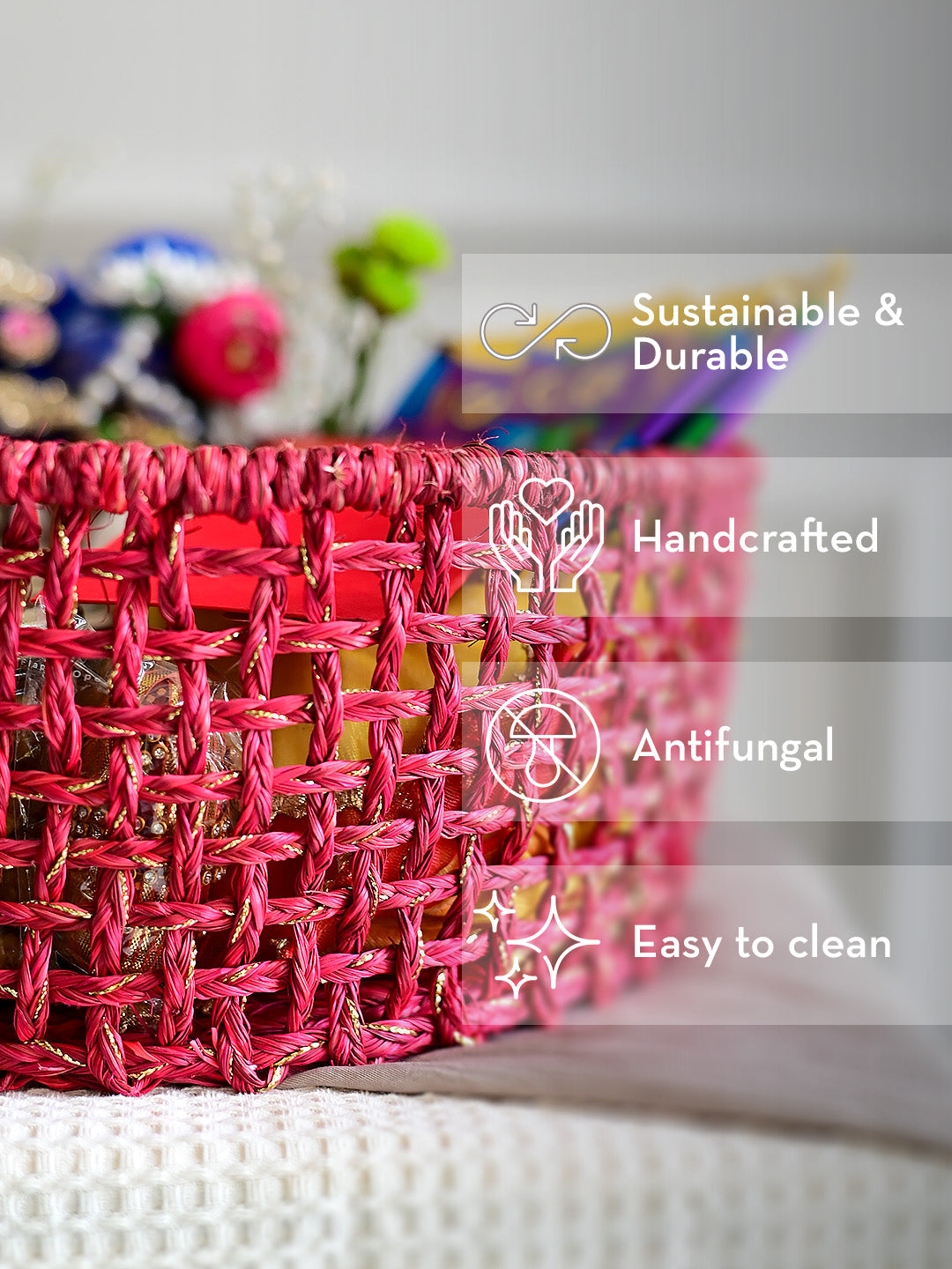 Sabai Trousseau Basket  - Red Zari