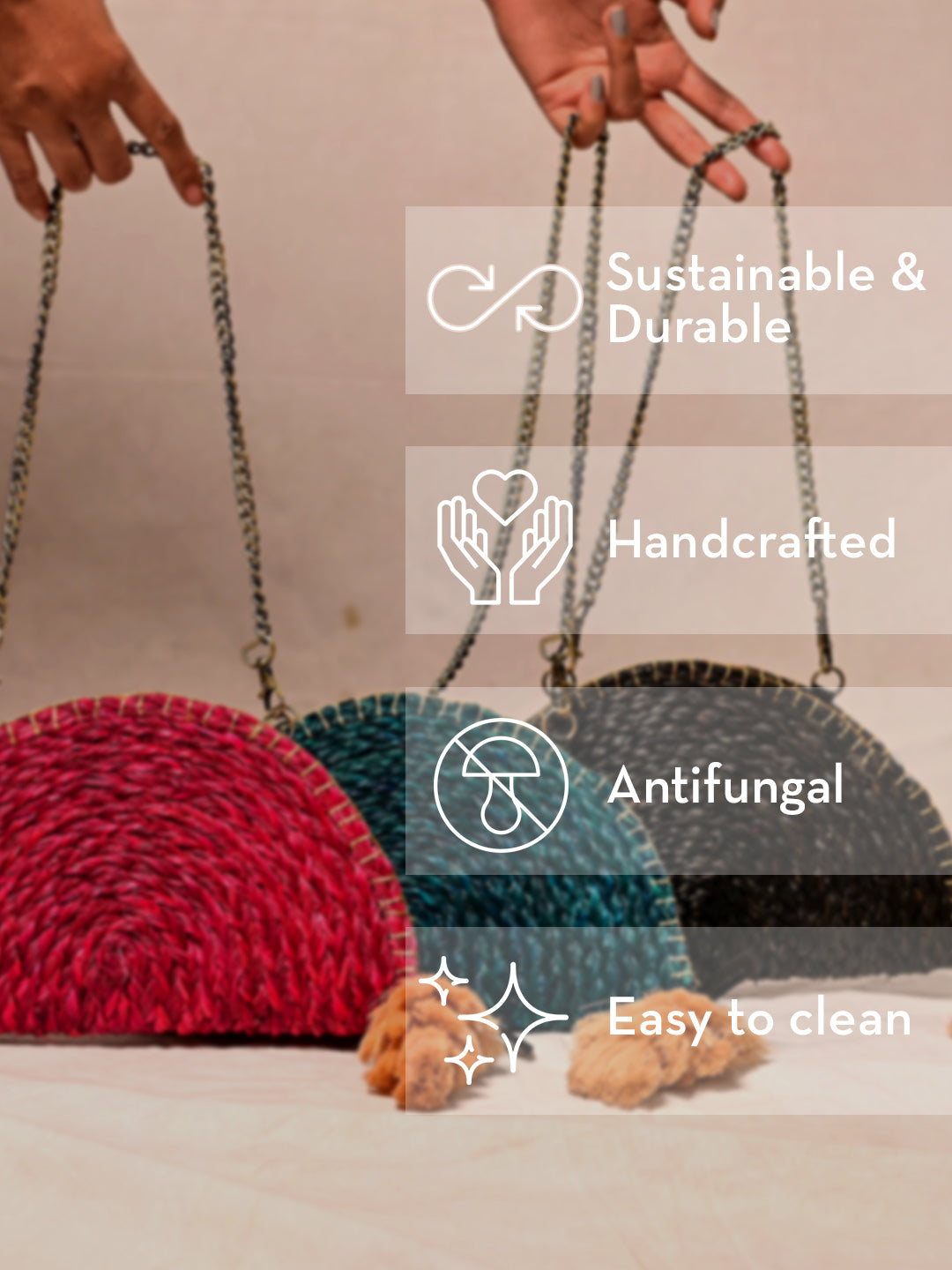 Handmade Moon Clutch with Silver Strap