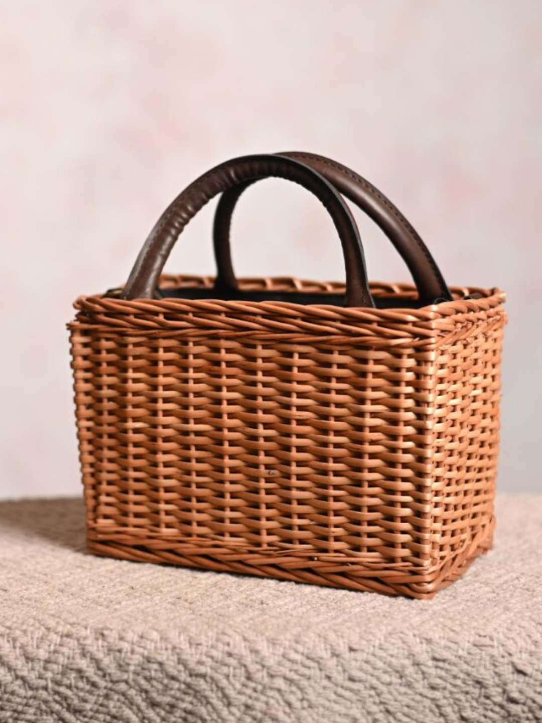 Handmade Wicker City Bag - Brown