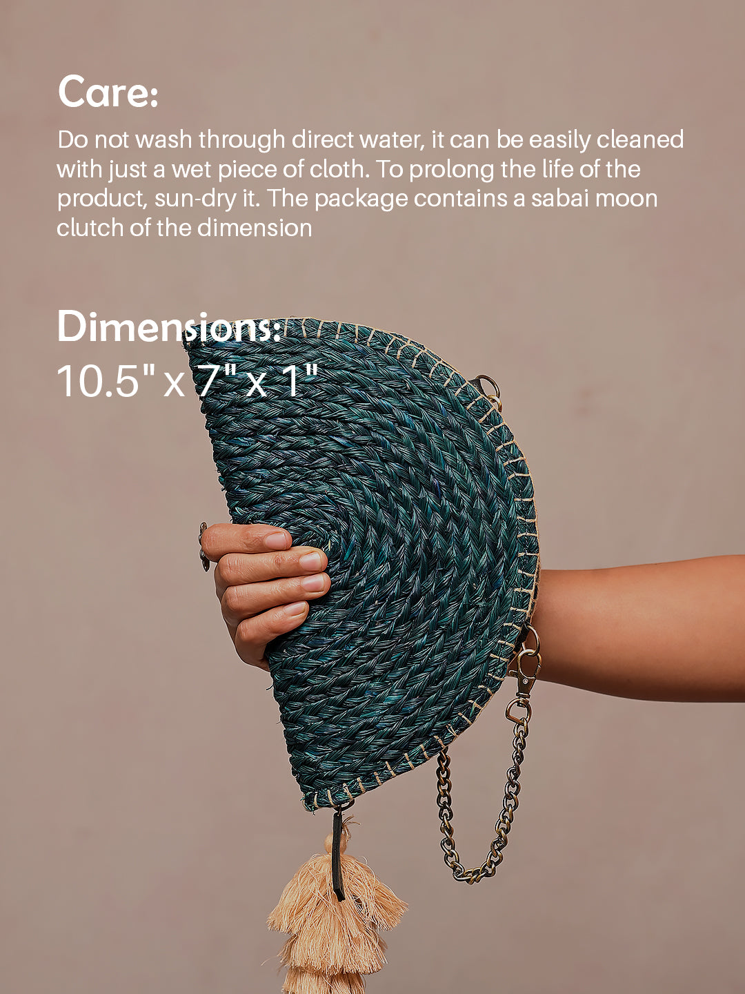 Handmade Moon Clutch with Silver Strap