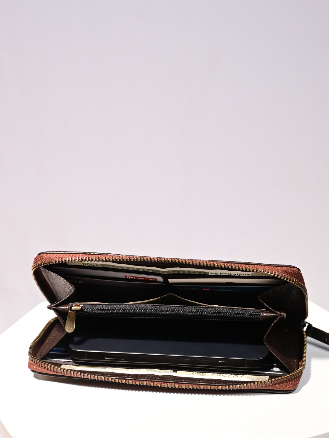 Handmade Sitalpati Zari Wallet - Pink