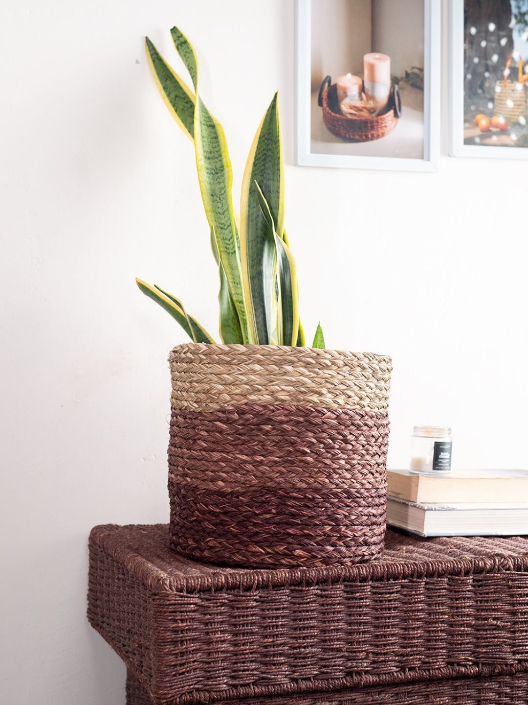 Handmade Sabai Grass Planter - Brown