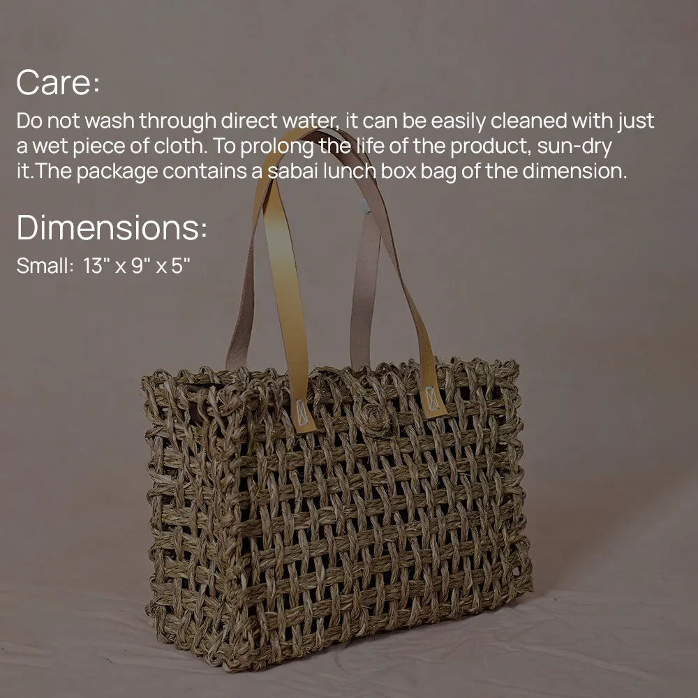 Handmade Sabai Zari Small Mesh Bag