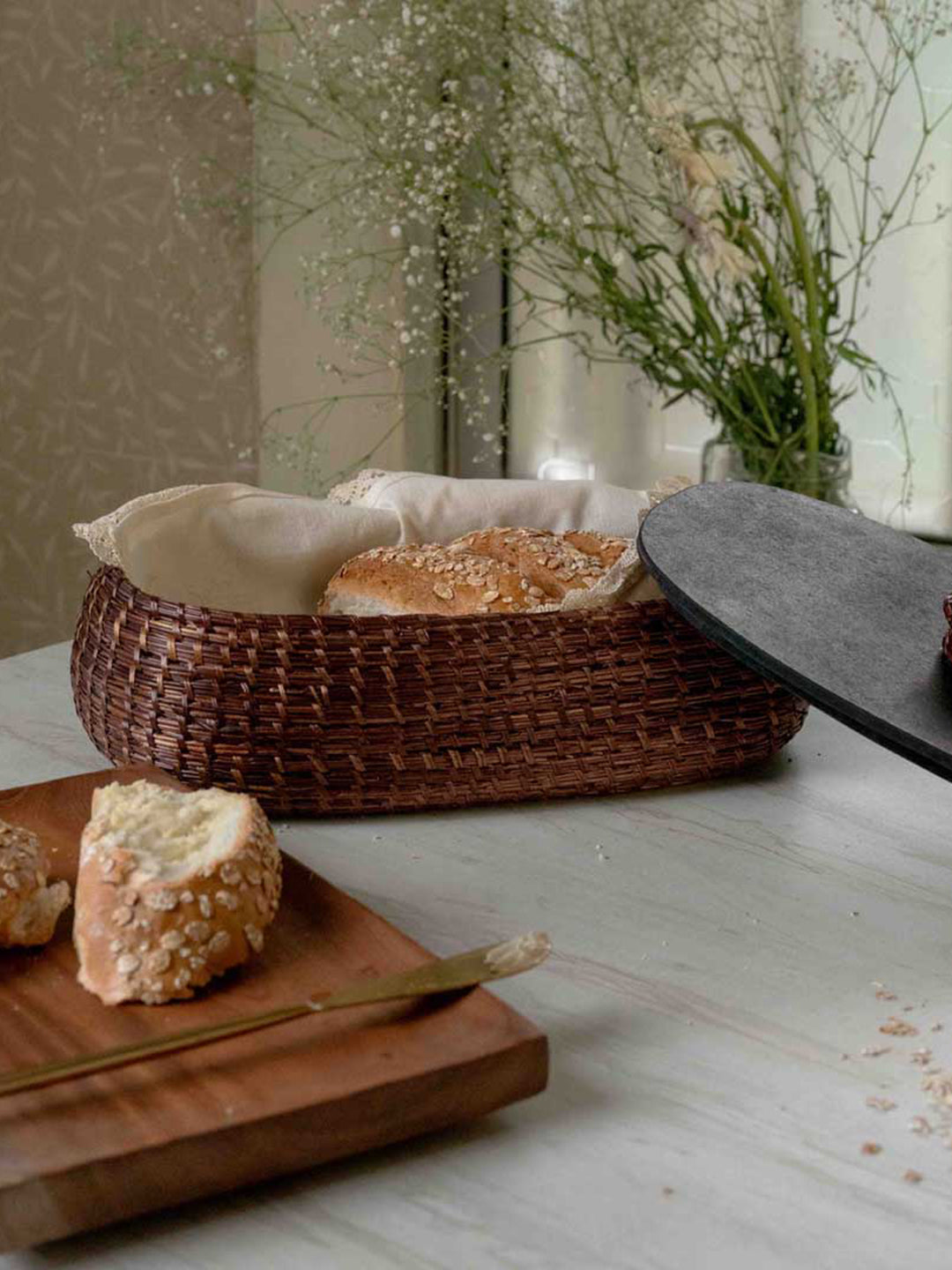 Handmade Sikki  Bread Box With Lid