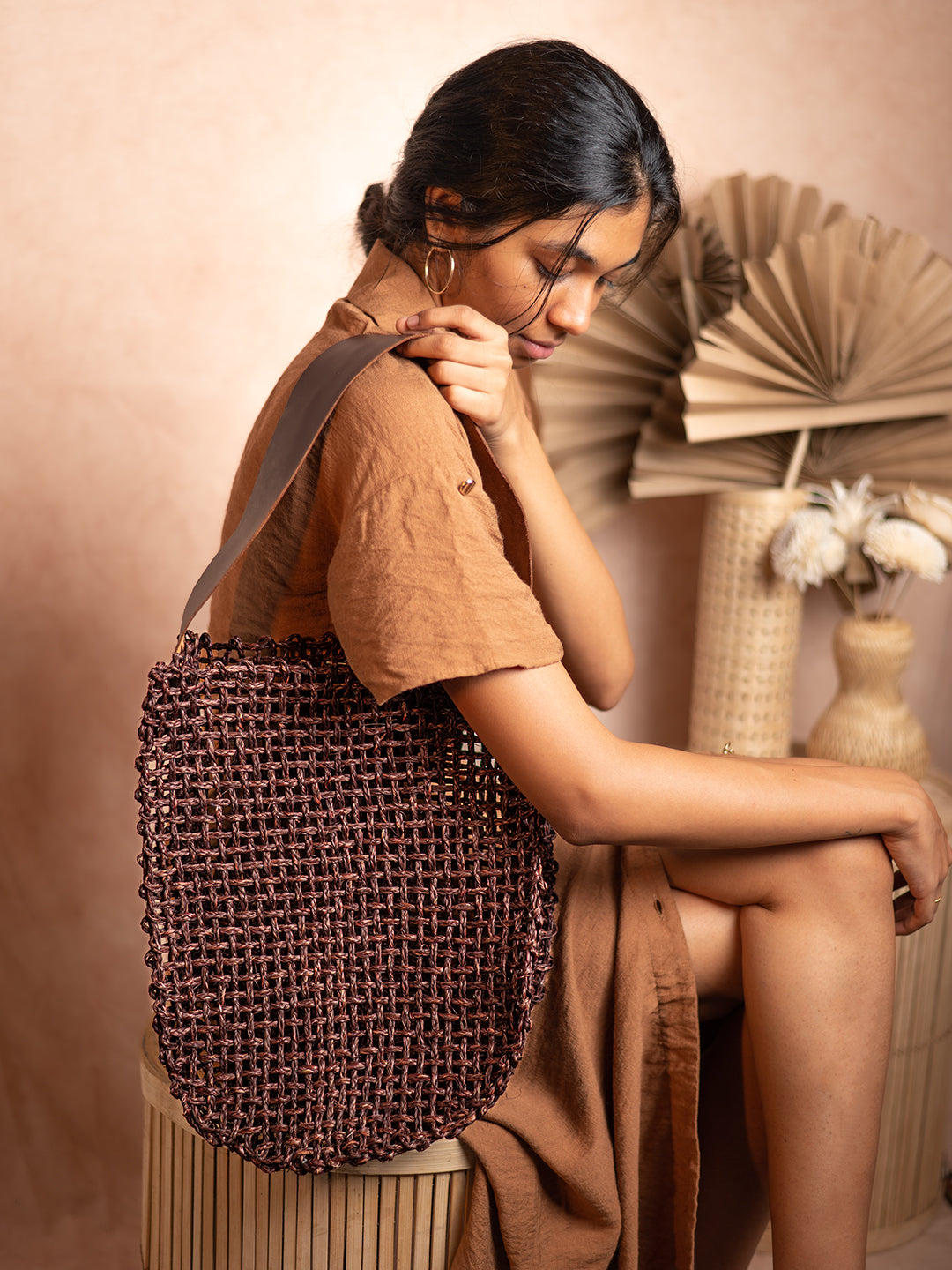 Handmade Sabai yoU Mesh Bag