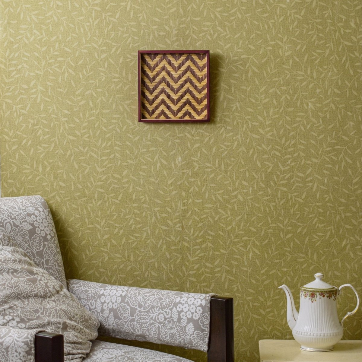 Bamboo Jamdani Wall Art Set of 4 - Kadam Haat