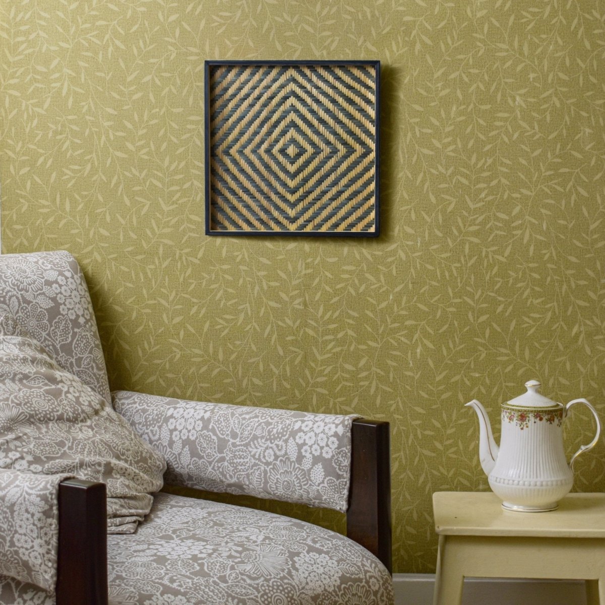 Bamboo Jamdani Wall Art Set of 4 - Kadam Haat