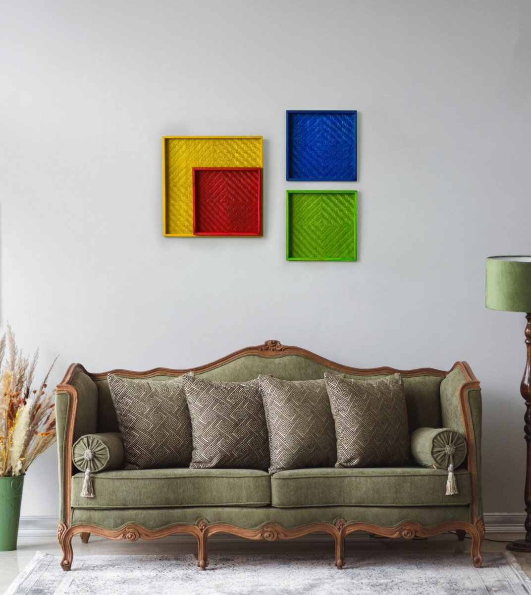 Bamboo Multi - Coloured Wall Art Set - Kadam Haat