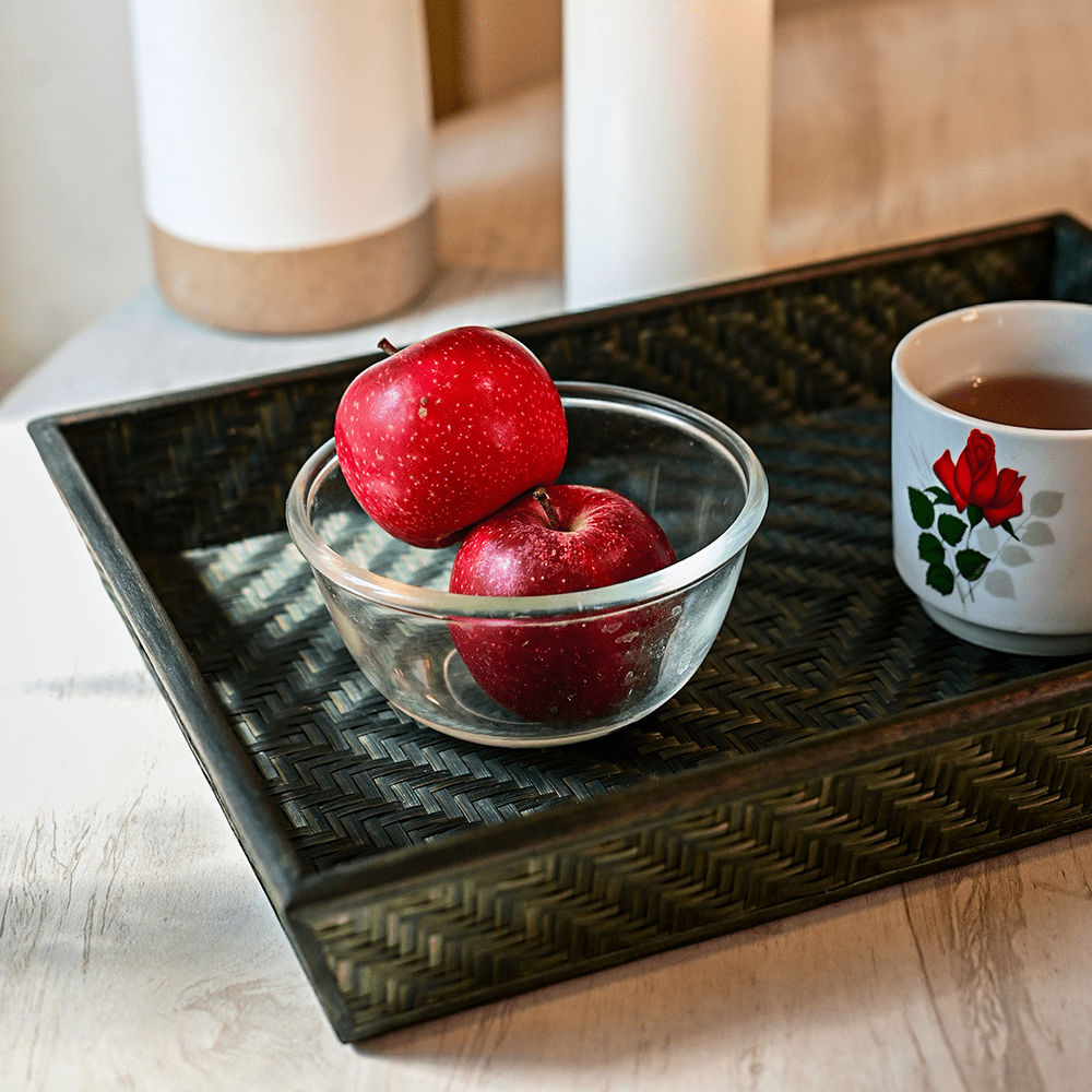 Bamboo Serving tray - Black | Handmade Tea Tray | Kadam Haat - Kadam Haat