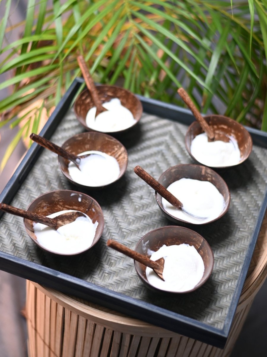 Coconut Shell Bowls with Spoon Set - Kadam Haat