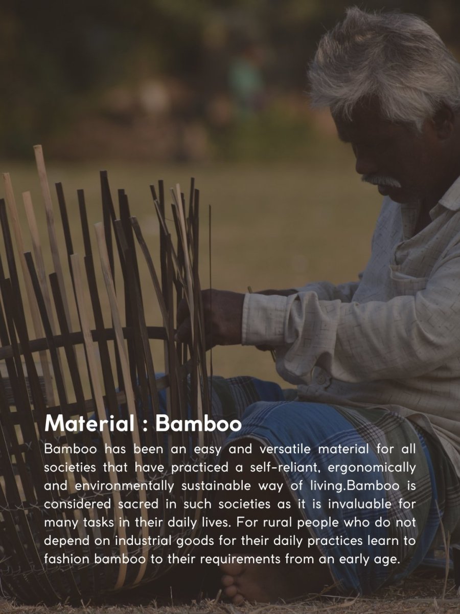 Handmade Bamboo Bedside Tray - Black - Kadam Haat