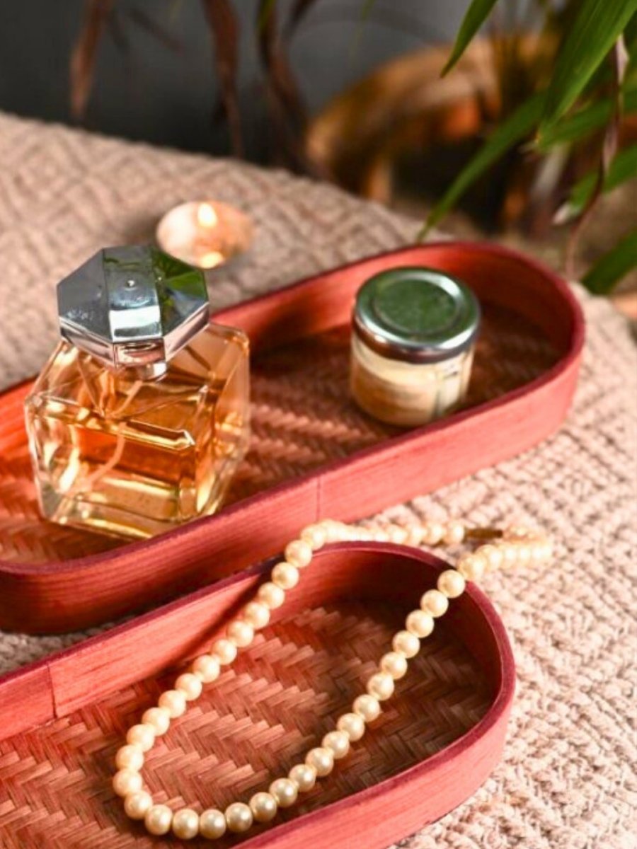 Handmade Bamboo Bedside Tray - Brown - Kadam Haat