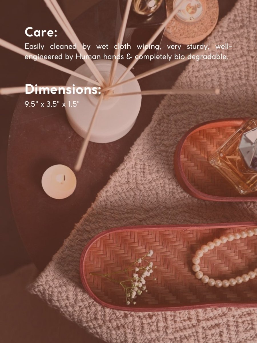 Handmade Bamboo Bedside Tray - Brown - Kadam Haat