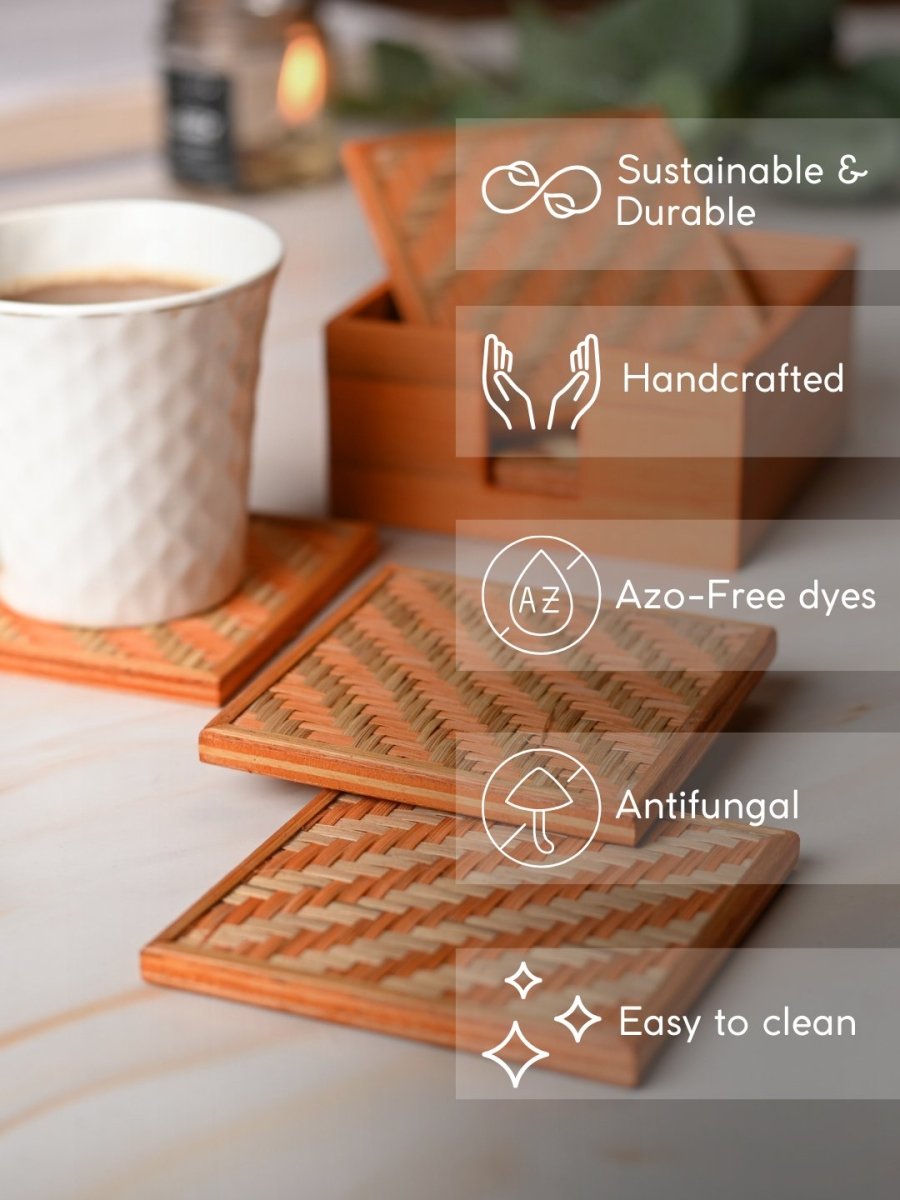 Handmade Bamboo Coasters - Kadam Haat