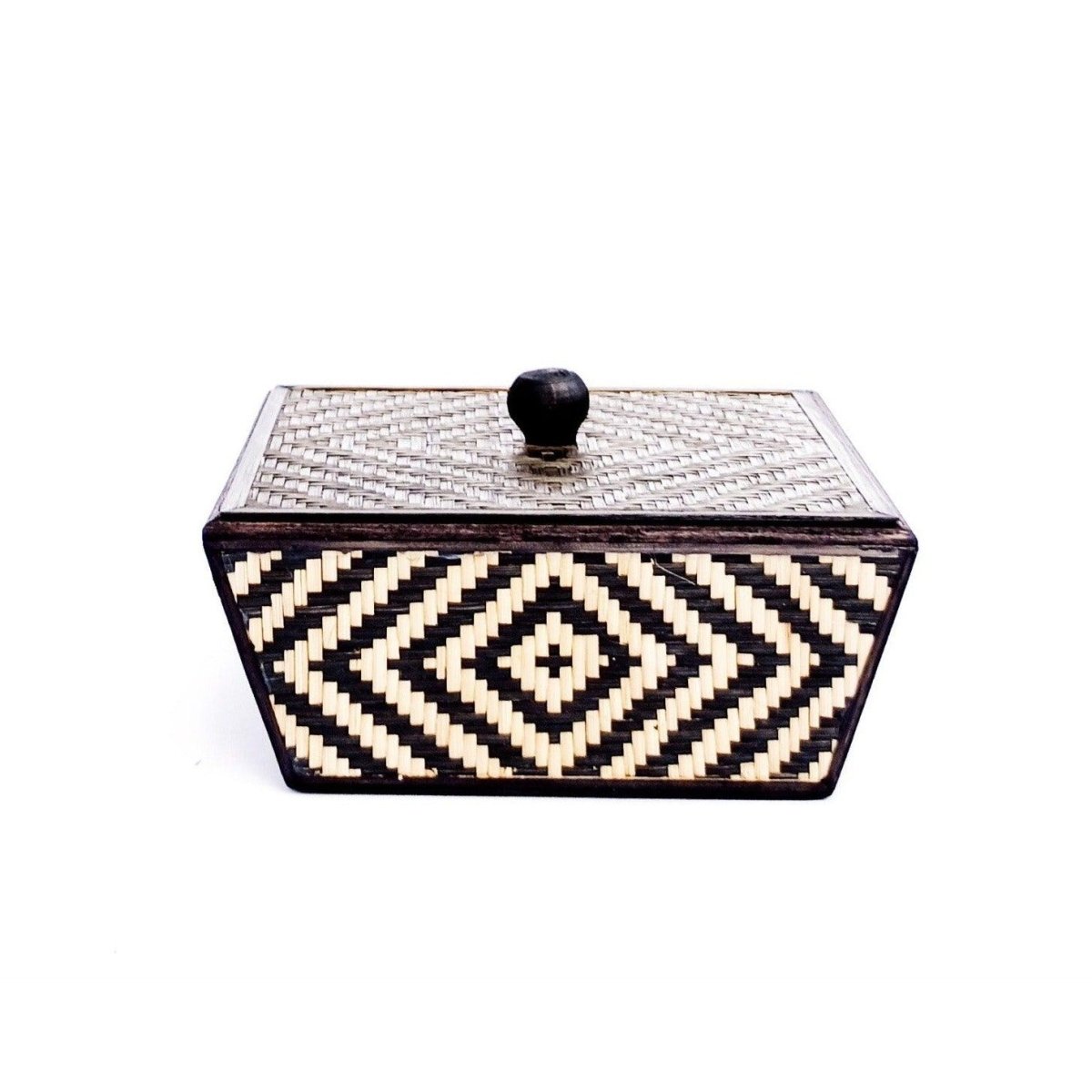 Handmade Bamboo Fruit Basket With Lid - Kadam Haat