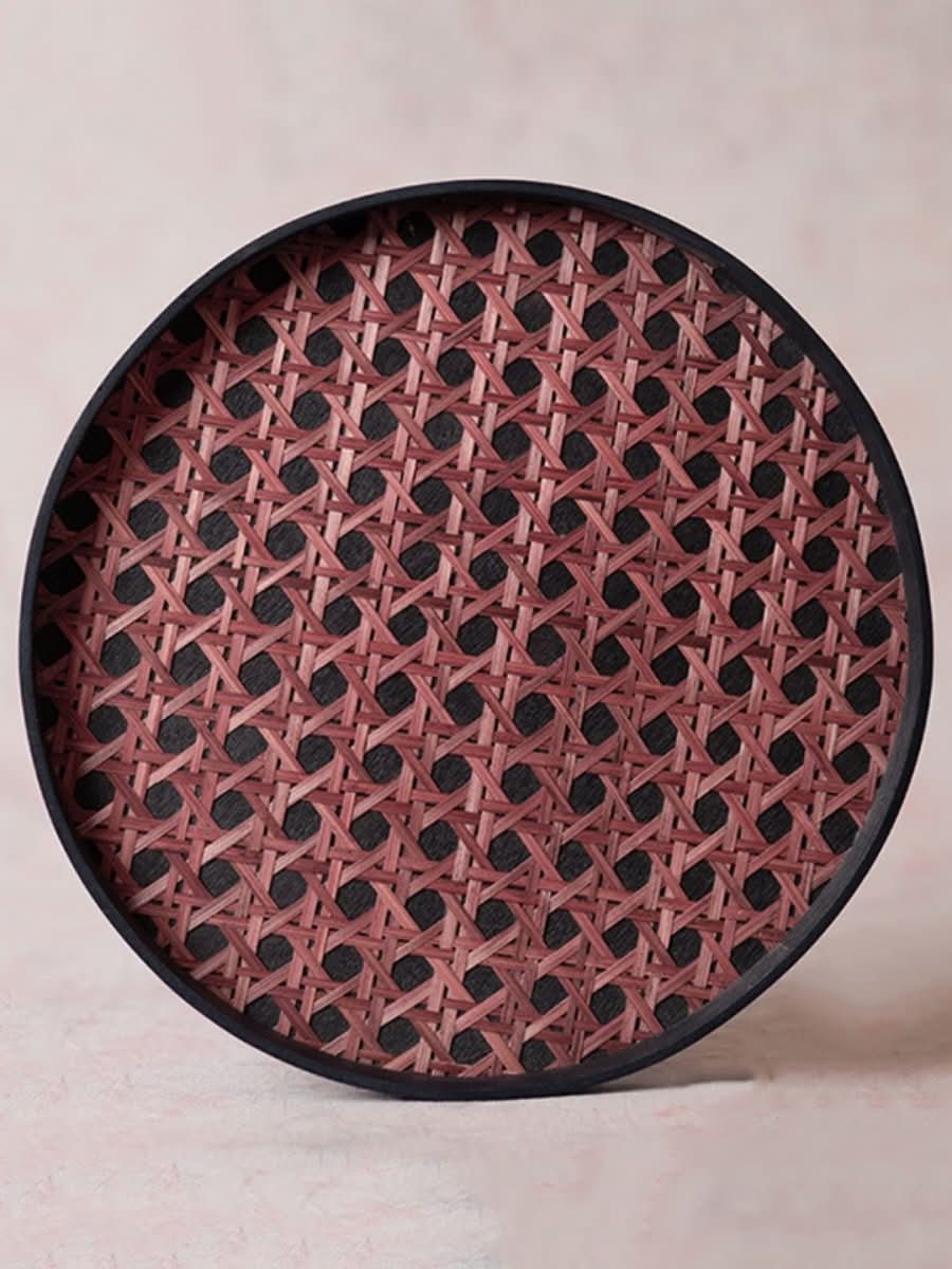 Handmade Bamboo Hive Round Tray - Brown - Kadam Haat