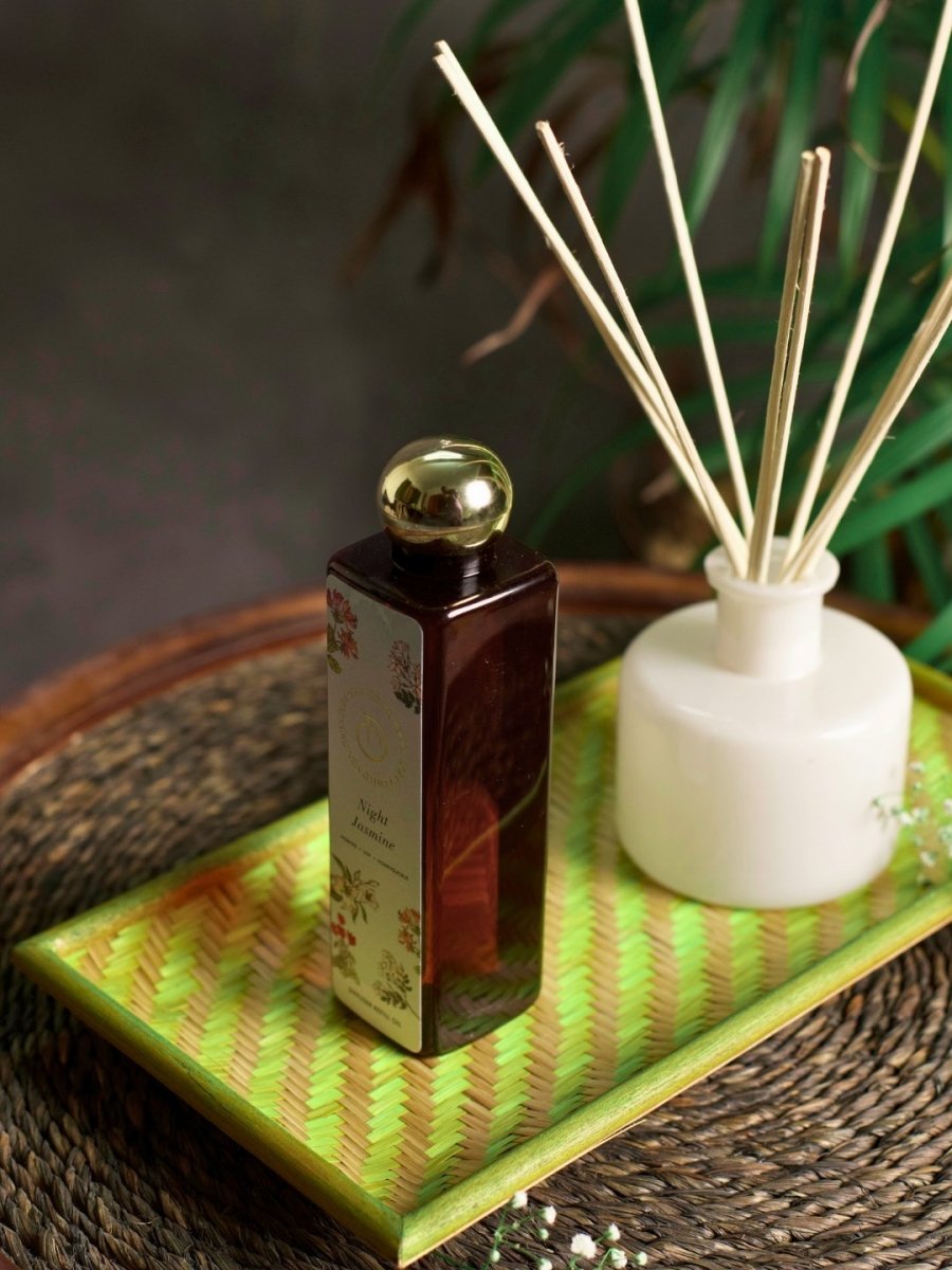 Handmade Bamboo Rectangular Bedside Tray - Kadam Haat