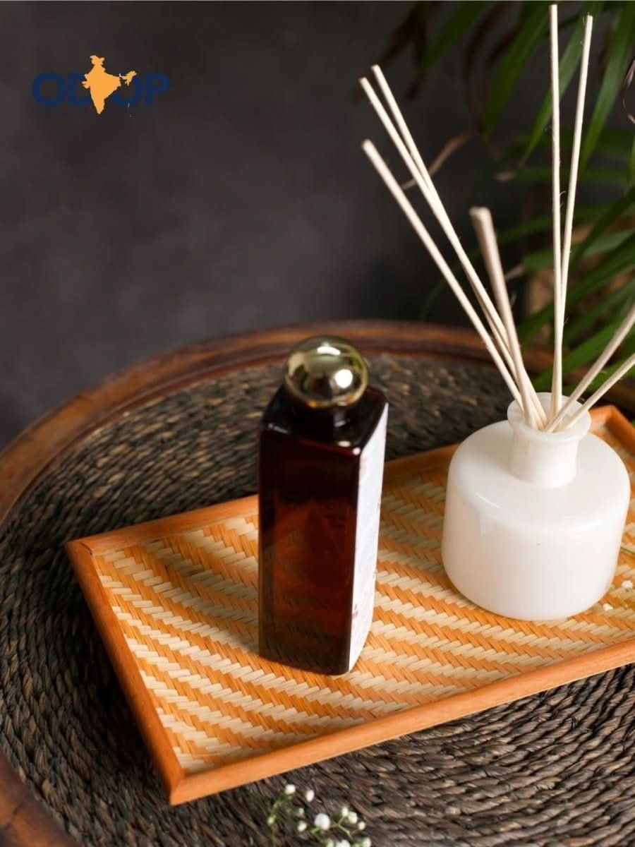 Handmade Bamboo Rectangular Bedside Tray - Kadam Haat