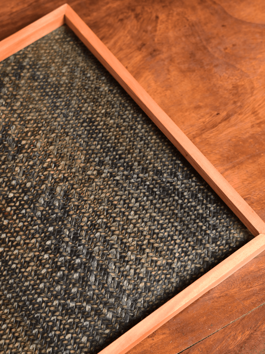 Handmade Large Forest Green Sitalpati Tray - Kadam Haat