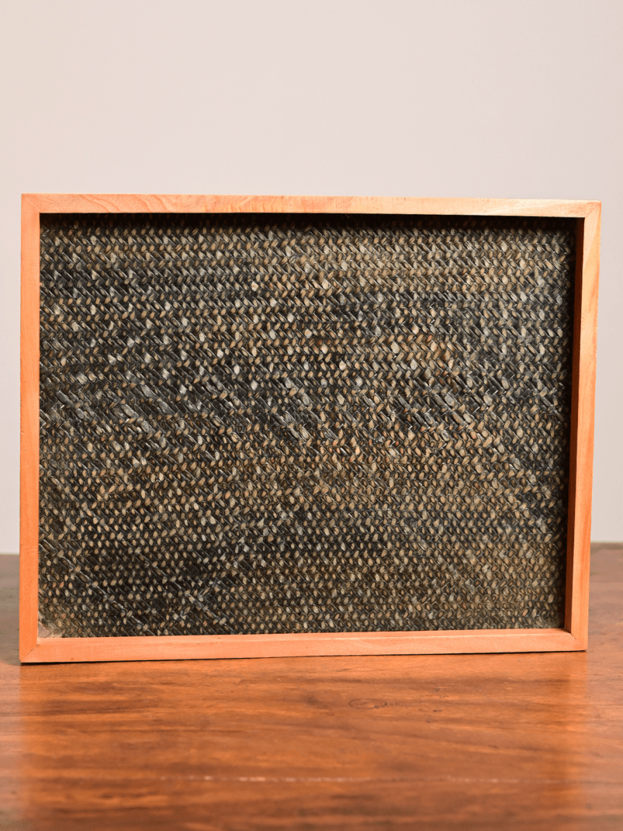 Handmade Large Forest Green Sitalpati Tray - Kadam Haat