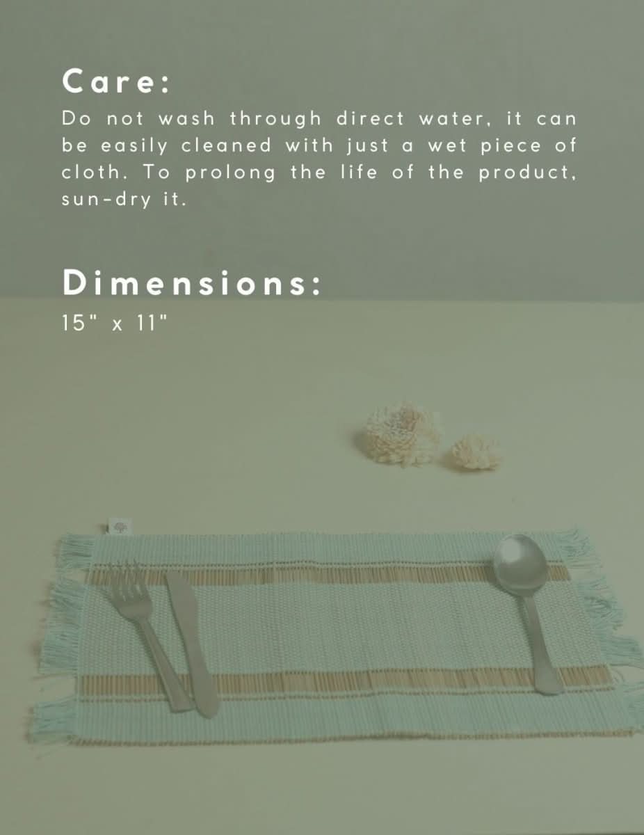 Handmade Madurkathi Table Mat - Sage Green - Kadam Haat