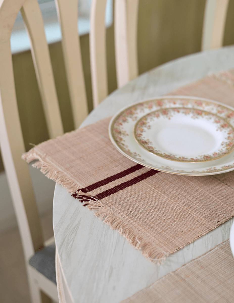 Handmade Madurkathi Table Mat - Vintage Loom stripe - Kadam Haat