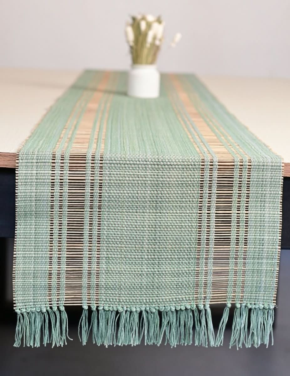 Handmade Madurkathi Table Runner - Large 72'' - Kadam Haat