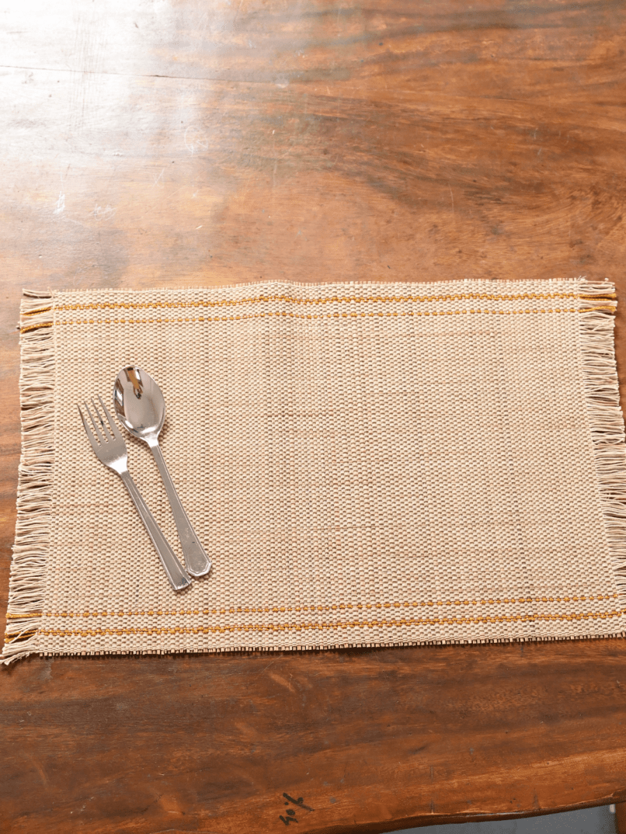 Handmade Madurkathi Tablemat - Zari - Kadam Haat