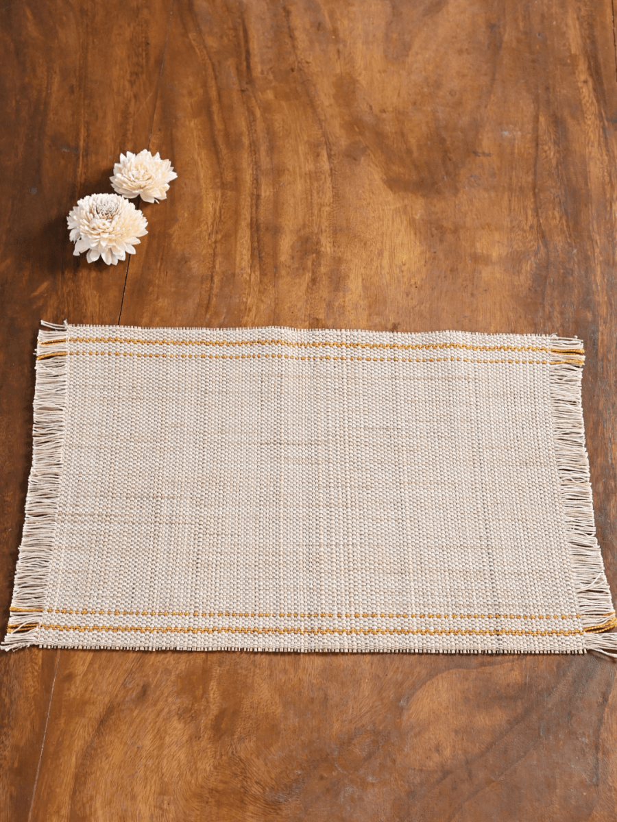 Handmade Madurkathi Tablemat - Zari - Kadam Haat