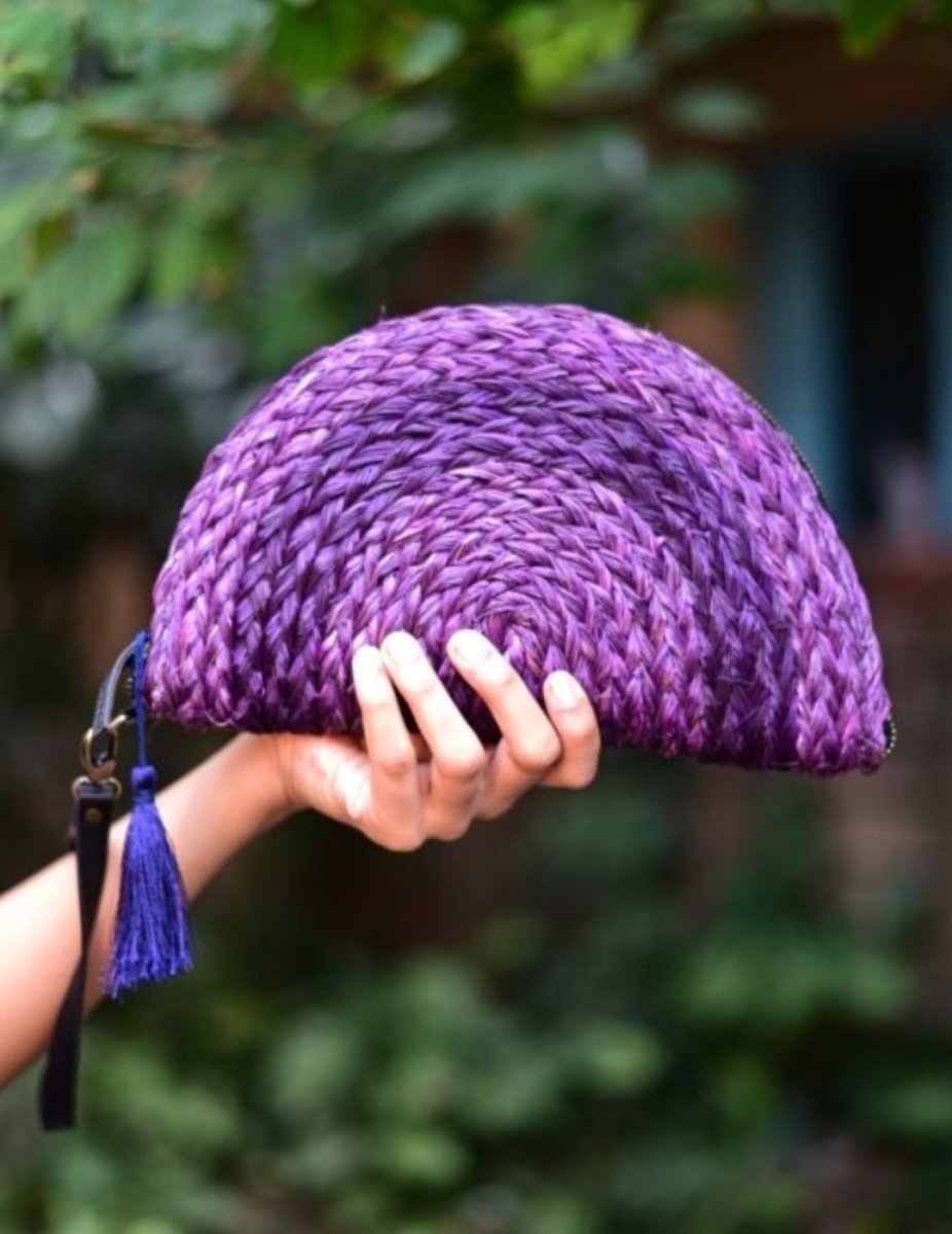 Handmade Moon Clutch - Lavender - Kadam Haat