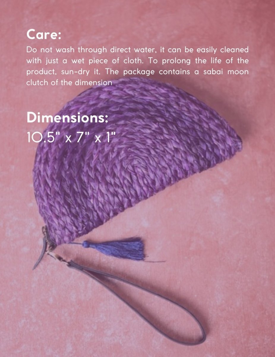 Handmade Moon Clutch - Lavender - Kadam Haat