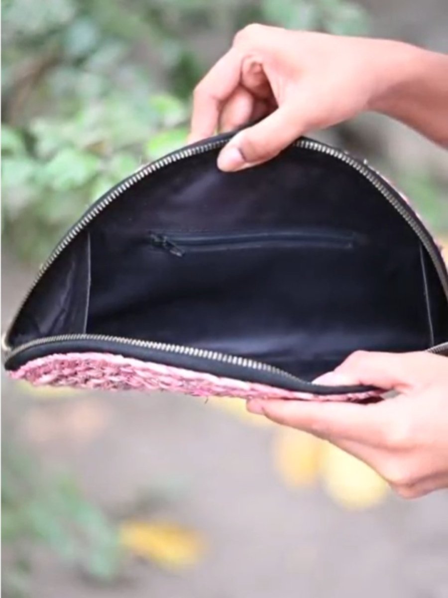 Handmade Moon Clutch - Pink - Kadam Haat