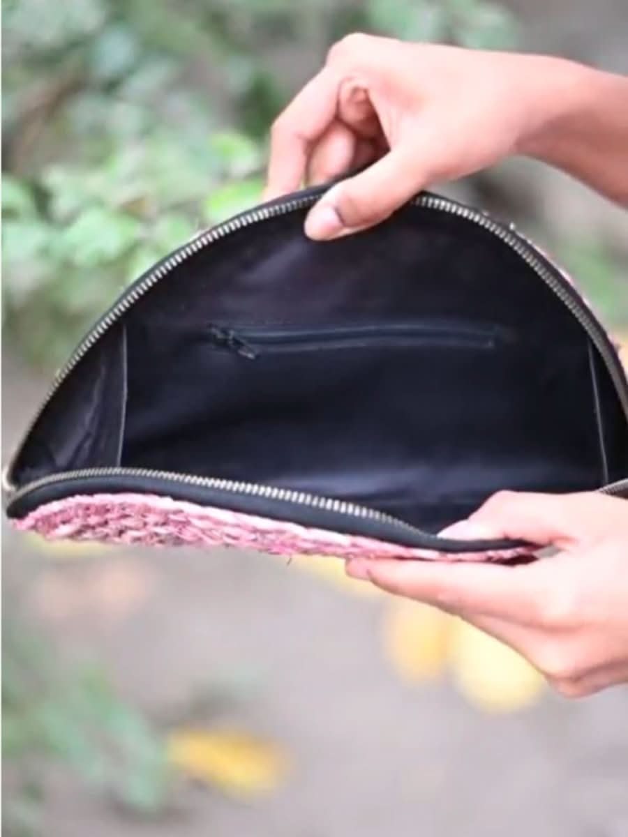 Handmade Moon Clutch - Pink - Kadam Haat