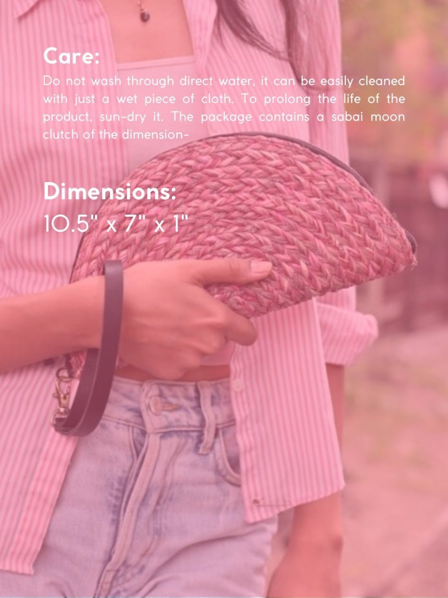 Handmade Moon Clutch - Pink - Kadam Haat